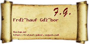 Frühauf Gábor névjegykártya